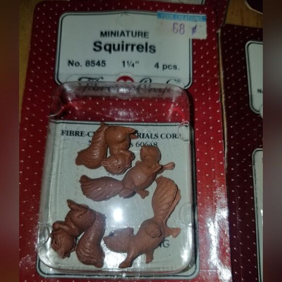 8 Vintage new in package Fibre-Craft Miniature Mix animals 1 1/4” Vintage - Picture 3 of 11